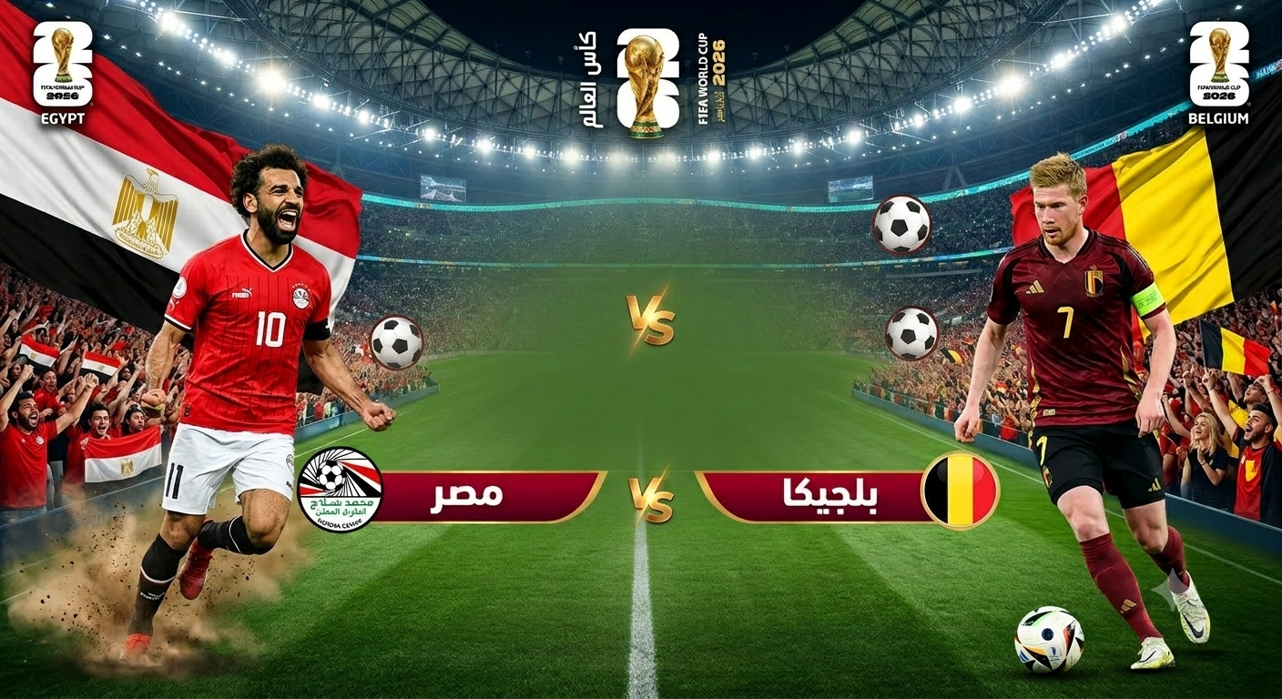 مشاهدة مباراة مصر وبلجيكا كأس العالم 2026 | الموعد والقنوات الناقلة وأبرز التفاصيل